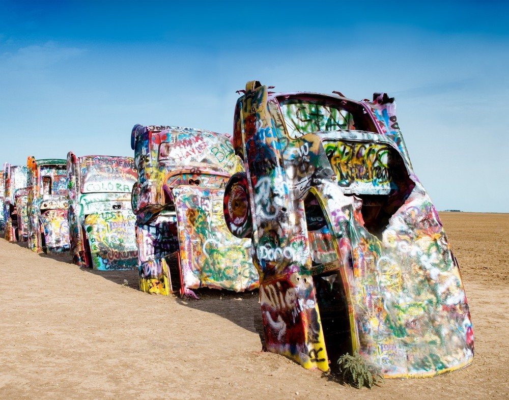 Cadillac Ant Farm cars in Amarillo, Texas Photograph Print 11″x14″
