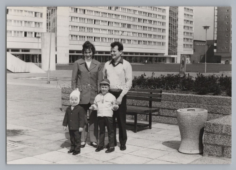 Cottbus – Family at the City Gate – GDR Architecture – Old Photo
