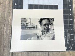 VTG 1980s Las Vegas B&W Photograph Four Queens Casino, Man Drinking A Beer