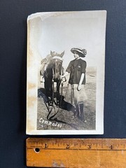 Comrades RPPC Teen In Fringed Skirt With Horse Photograph Black and White Photo