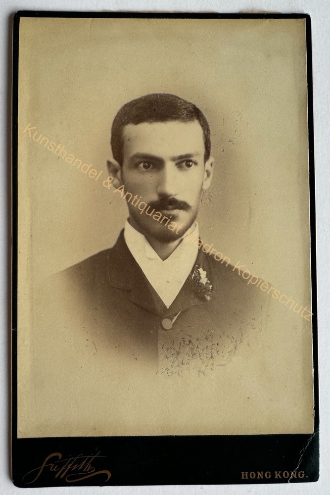 orig. KAB Cabinet Photo Photograph Old Picture 1890 China Hong Kong Griffith Mann