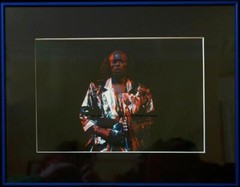 MILES DAVIS: COLOR ANALOG PHOTOGRAPH 8″ x 10″ MATTED AND FRAMED 14″ X 18″