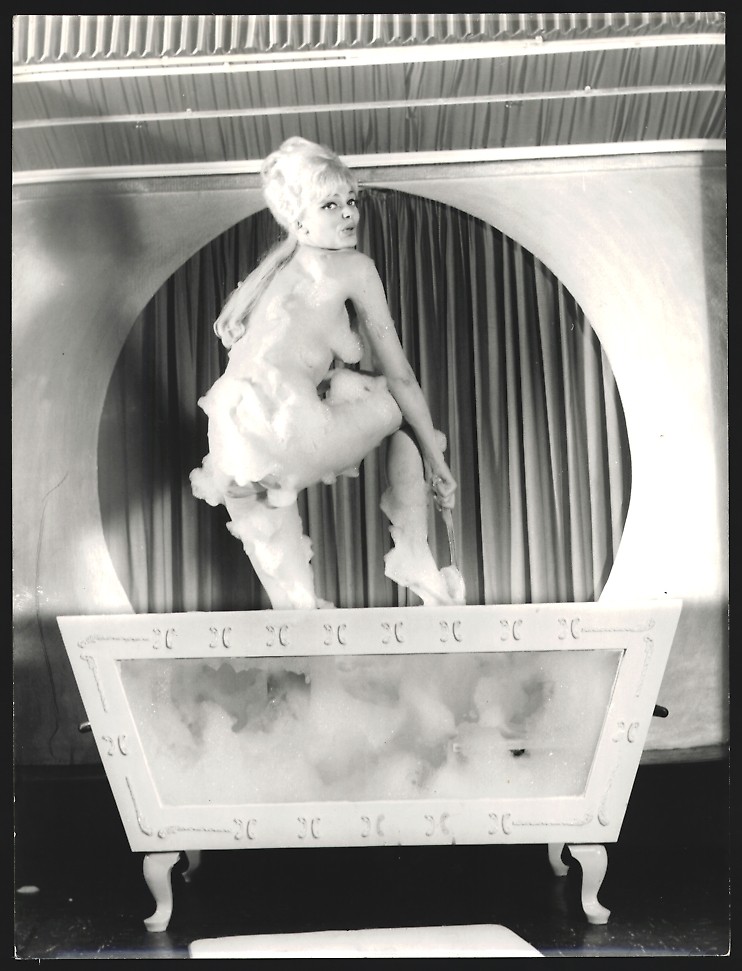 Photograph Unknown Photographer and Place Nude Woman Standing with Foam Cover Nude