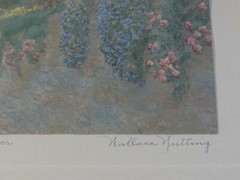 Wallace Nutting A Garden Running Over Signed Original Matt and Frame