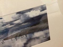 Black Framed and Matted 19×16″ Lake Michigan Stormy Shoreline Framed Art Picture