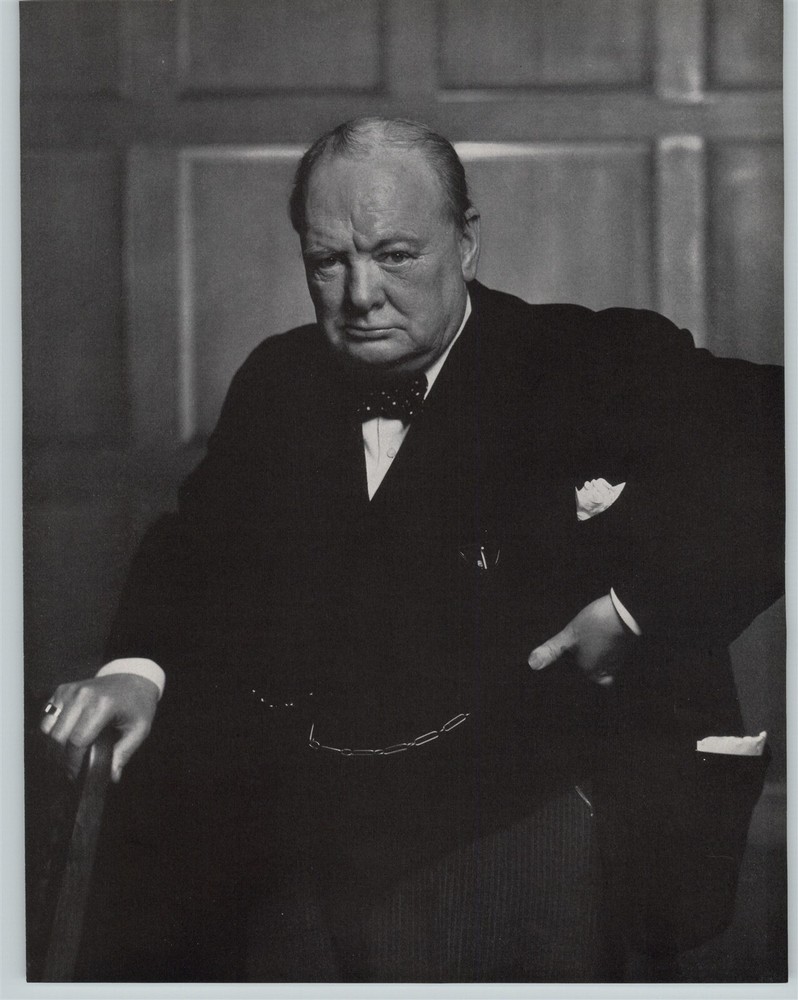 1946 Yousuf Karsh Original Winston Churchill Portrait Photo Gravure
