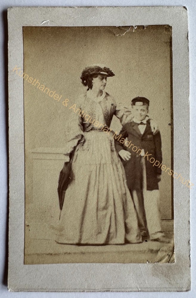 orig. CDV Photo Photography Picture Old Circa 1860 Mother Child