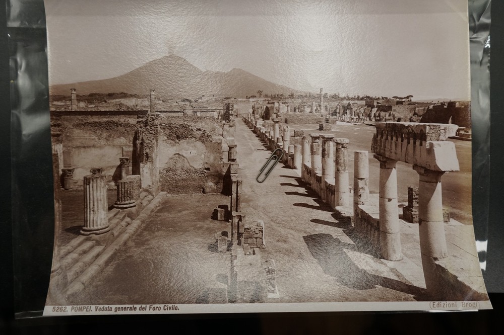 Photo Albumin Italy Brogi Pompeii Vesuvius Volcano Temple Ruin Naples Forum Picture