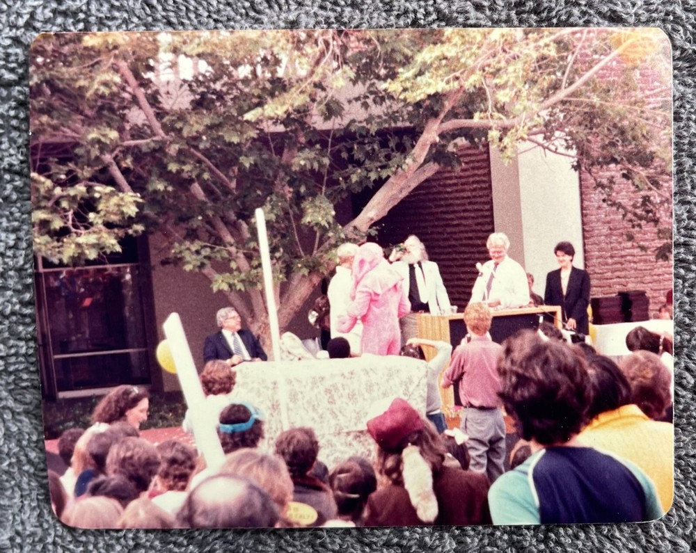 CAL ARTS 1981 Graduation PHOTO ED EMSHWILLER & BOB FITGERALD Pink Elephant Suit