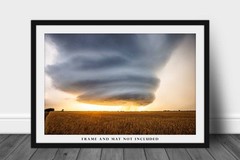 Storm Photography Print – Sculpted Supercell Thunderstorm at Sunset in Oklahoma