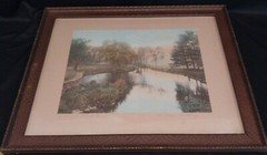 WALLACE NUTTING «A Barre Brook» Hand Tinted Photo – Signed – 15″ x 12″