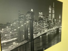 NYC Skyline Brooklyn Bridge, Twin Towers Portrait – pre 9/11