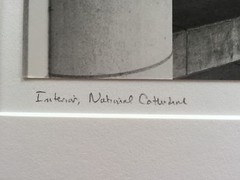 BRUCE BLUM SIGNED B&W Photo Print (12″X 9 3/4″) «Interior National Cathedral»