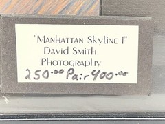 “Manhattan Skyline” David Smith Photography Framed New York City Pair Photos