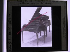 Mozart Wolfgang Amadeus Vintage Travel Piano Salzburg Old Glass Picture 8.5 x 10 cm