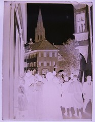 Freiburg Town Hall Square Alley around 1920 Historic Glass Negative