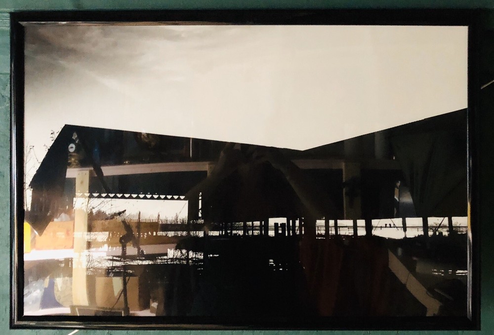 Black & White Photography Print Hardel Lumber Fire Olympia Acrylic Framed 21×31”