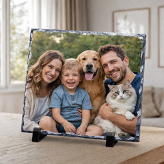 Personalized Slate Photo Plaque Custom Picture Stone w/ Stand Gift