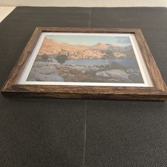 12×10 Desert Mountain Landscape Print in Standing Wooden Frame Home Decor