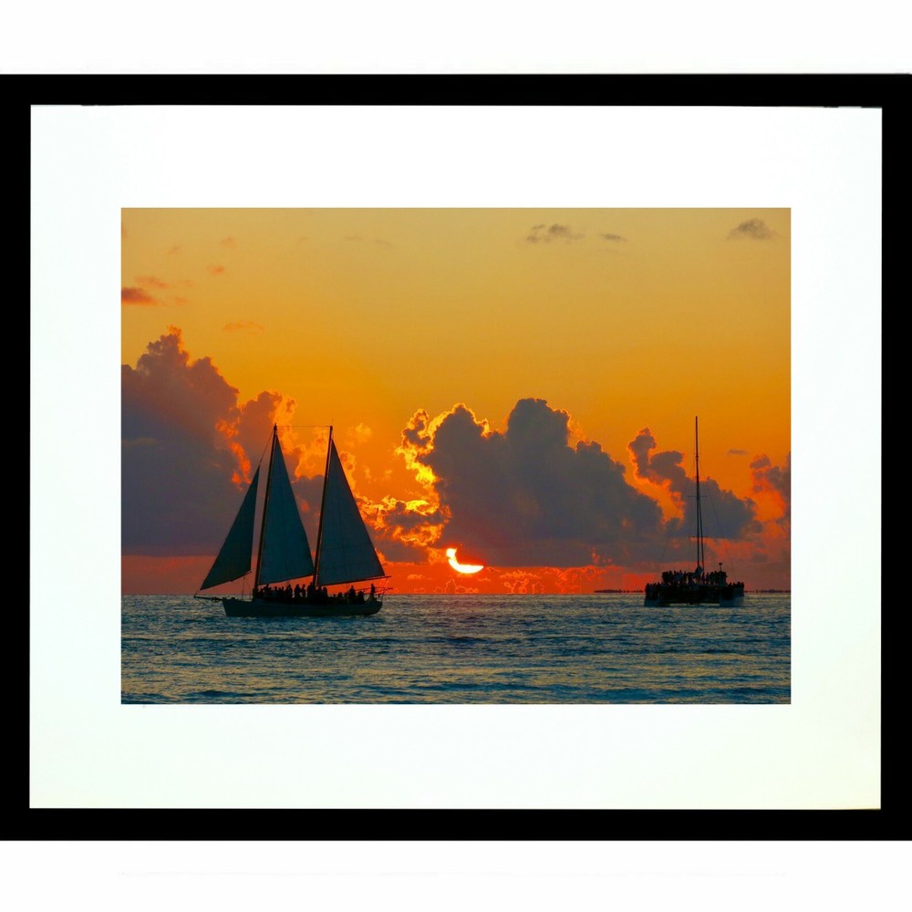 KEY WEST Sunset Boat 11×14 Matted Art Photo Photograph Florida Key Tropical Sail
