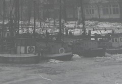 Great old negative fishing boat in harbour – place?? business loser 30-40s