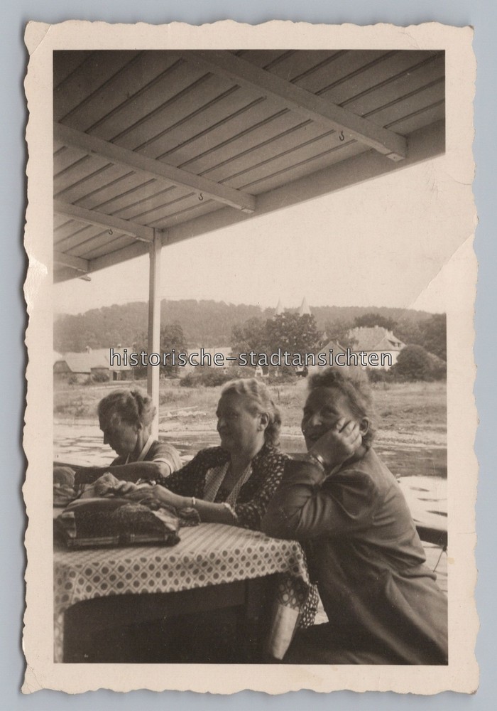 3 Women on the Steamer WESER 1959 – Ship Trip – Old Photo 1950s