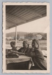3 Women on the Steamer WESER 1959 – Ship Trip – Old Photo 1950s