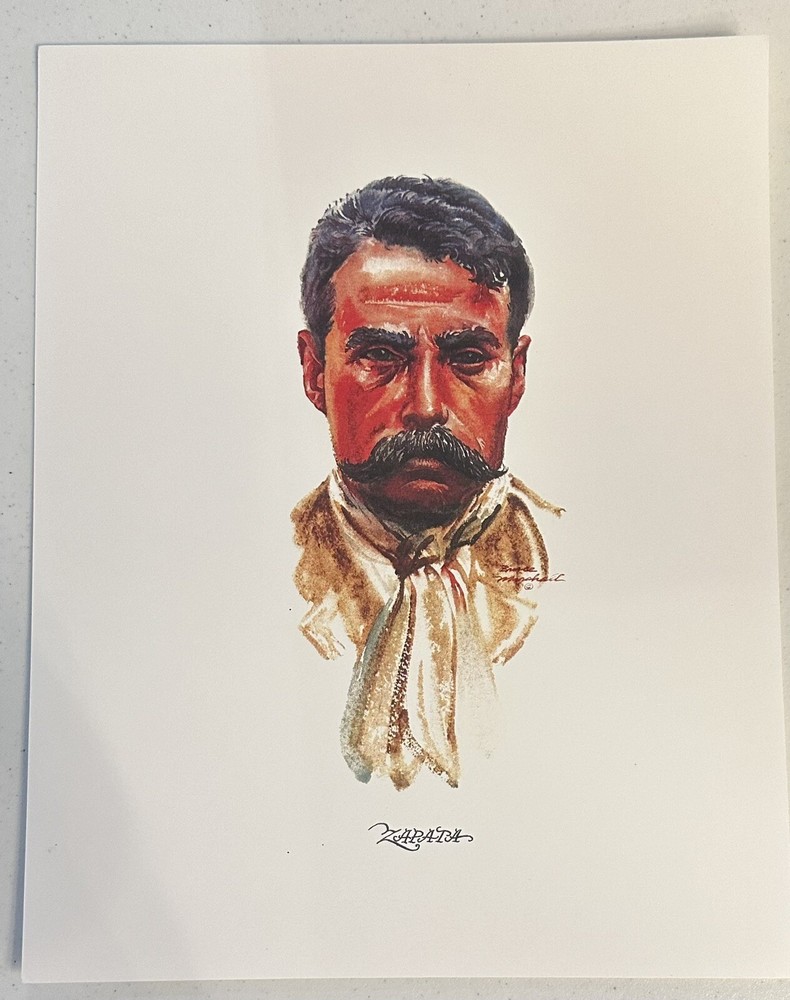 Emiliano Zapata Mexico Mexican Revolution Painted Print 11″x14″