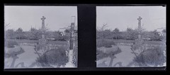 France Calvaire Cross Monument Photo NEGATIVE c1920 Glass Plate Tirage Original