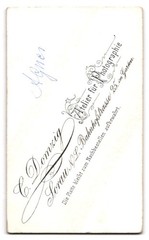 Photograph C. Domzig, Sorau N.L., Bahnhofstraße 25, Agnes in elegant dress mi