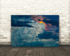 Cloud photography print moonlit cloudscape wall art photo stormy night sky decor