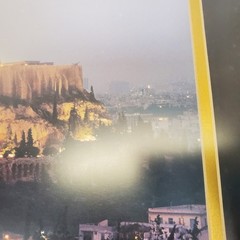 Vintage Athens Greece Acropolis Night Photo Print Framed Wall Art 25.5×19.5