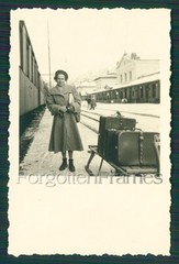 Photo Beautiful Woman at Gastein Station Railway Photo Train Station 1951
