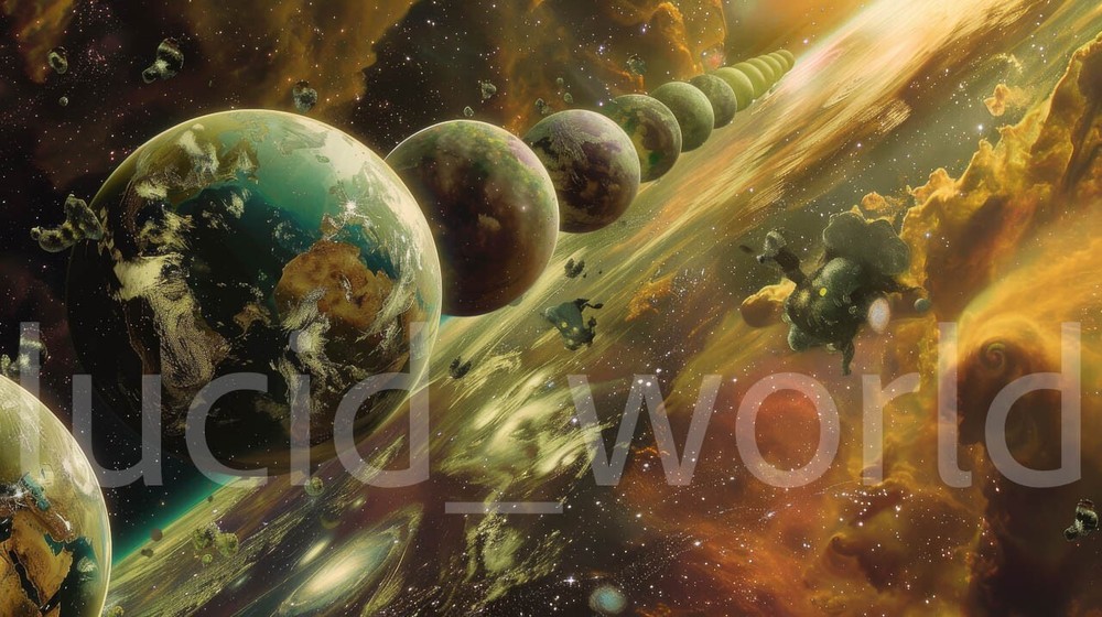 Digital Image Picture Wallpaper Background Desktop AI Art Multiple Earths Stars