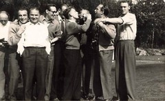 Old BW Photo Men Group Dresden 1956 13.5 x 8.4 cm Collection resolution F4840f