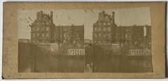 France Paris La Seine Pavilion Flore c1858 Photo Stereo Album Vintage P77n