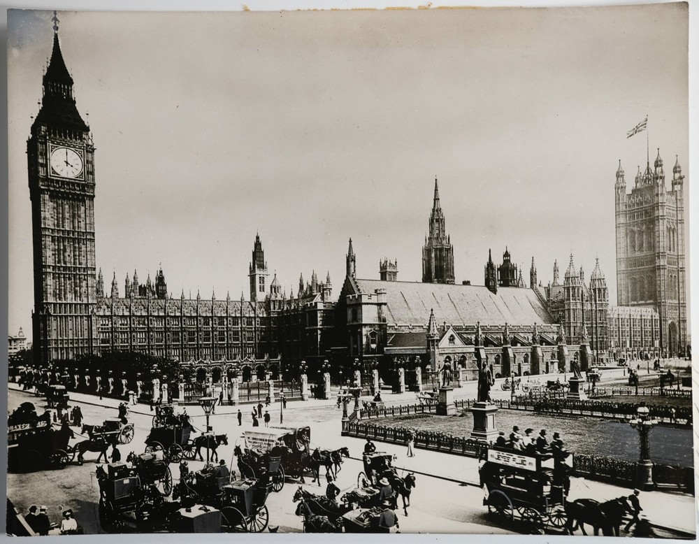 Analog Photo United Kingdom Westminster Palace Reprint In 1900 18X24Cm 1960