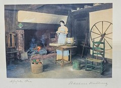 Wallace Nutting Signed Hand Tinted Colorized Photo “Apple Pie” Framed Antique