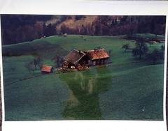 Early 1980’S Color Photograph Rural Landscape With Farmhouse Nancy Brown