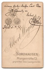 Photograph Albert Wigand, Nordhausen, Morgenröthe 13, Heinrich in 1893