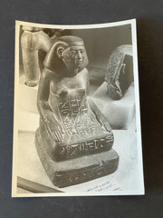 Original Signed Vintage Photo 1950s Egypt Statue Egyptology Art Print