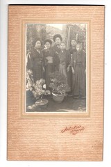 CAB Photo Japan Kimono Bonsai c. 1920 Samurai Children Cabinet Card Cabinet Card