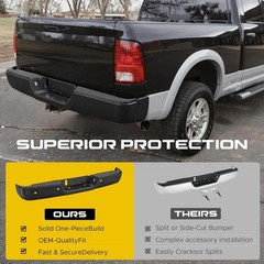 Rear Bumper Assembly Compatible with 2009-2018 Dodge Ram 1500/10-18 Ram 2500 350