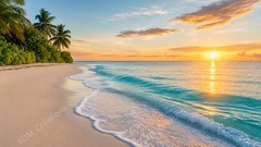 Digital Image Picture Photo Pic Wallpaper Background | Tropical Beach Sunset