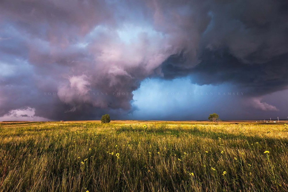 Storm Photography Print: Oklahoma Supercell Thunderstorm Stormy Weather Picture