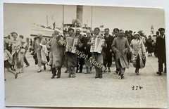 orig. Photo Postcard Hamburg Port Ship Steamer Music Musician around 1940