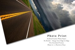 Storm Photography Print – Picture of Supercell Thunderstorm Over Road in Kansas