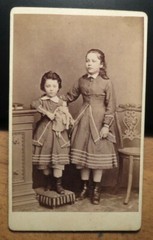 2 Girls with Doll – Circa 1860s CDV Th. Wode Company Hans Stix Giessen