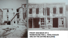 Orig. Vtg Early 1900s WAREHOUSE FIRE BUILDING w/ ICICILES FRONT & BACK