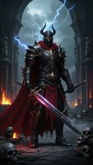 Digital Image Picture Photo Wallpaper Background – Dark Armored Warrior